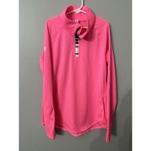 Girls UNDER ARMOUR HEATGEAR quarter zip fitted Long Sleeve Shirt Youth Large